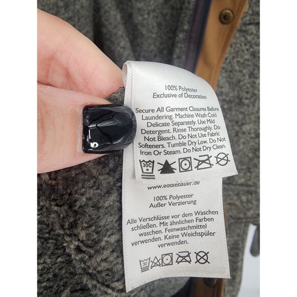 Eddie Bauer Black Gray Heathered Knit Jacket Men’s Size Medium - Picture 11 of 13